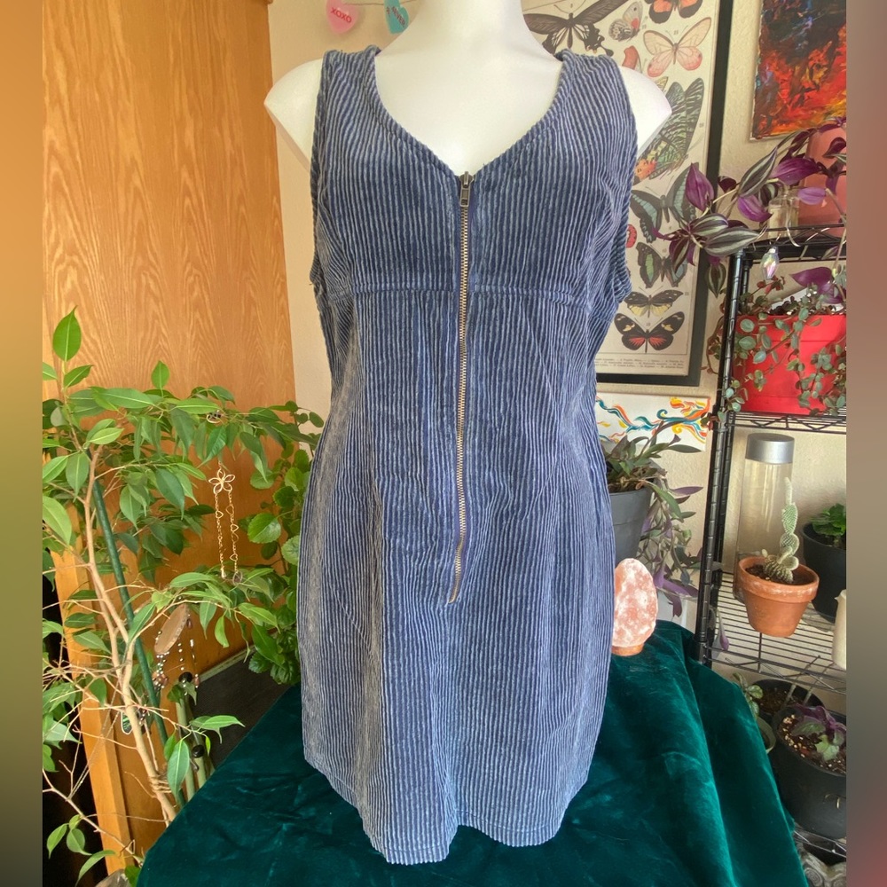 Jonathon Martin blue corduroy pinafore dress
